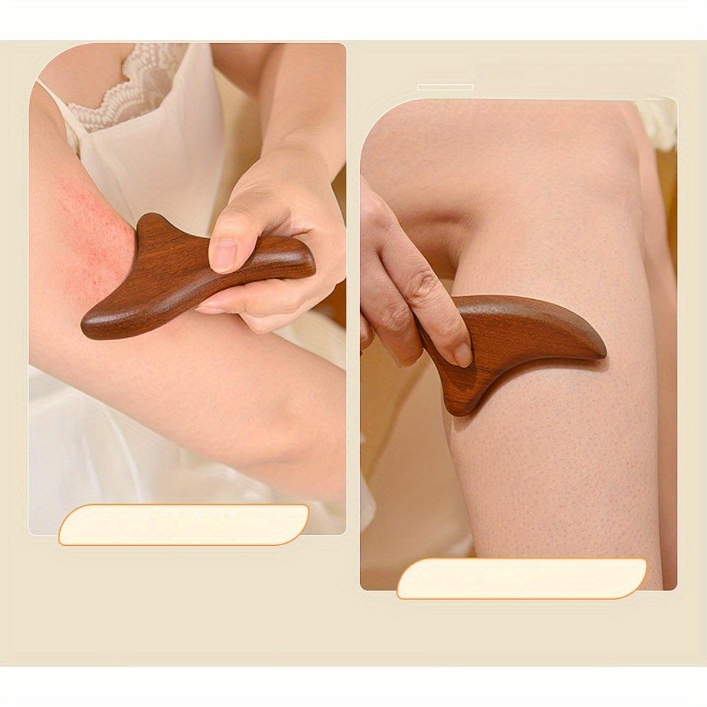 Golden Thread Sandalwood Triangular Massage Stick - Battery-Free, Foot Acupressure, Shoulder And Neck Scraping, Meridian Pressing Tool, Portable Natural Muscle Relaxer, Ergonomic Design, Smooth Surface, Handheld Durable Construction, Essential for