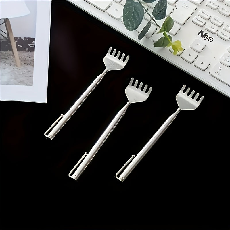 1pc Retractable Back Scratcher - 19.69 Inch Stainless Steel Adjustable Massage Tool with Ergonomic Handle, Portable Itch for Hard-to-Reach Areas, Durable & Hygienic Design for Home, Travel, or Gifting, Back Scratchers for Adults, Personal Care Accessory,