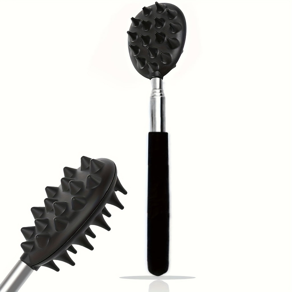 1pc Upgraded Telescopic Cactus Back Scratcher with Extendable One-Hand Itch Stick - Black Handle, Portable Cactus Design Relax Tool for Men & Women, Back Massager, Men's Worry, Sleek Design, Durable Construction