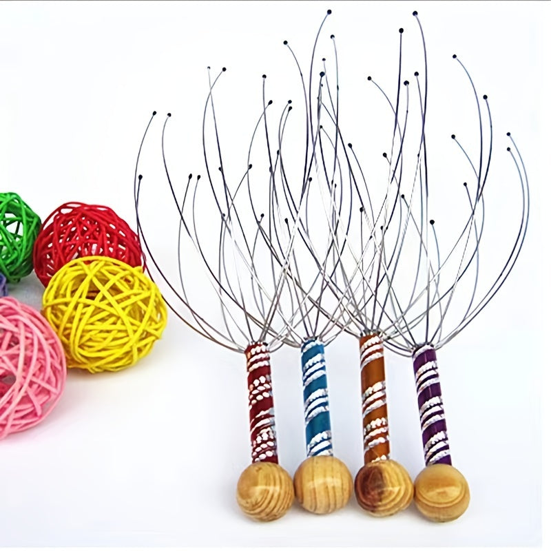 1pc Handheld Scalp Massager+1pc OPP Bag for Deep Relaxation, Hair Stimulation, and Stress