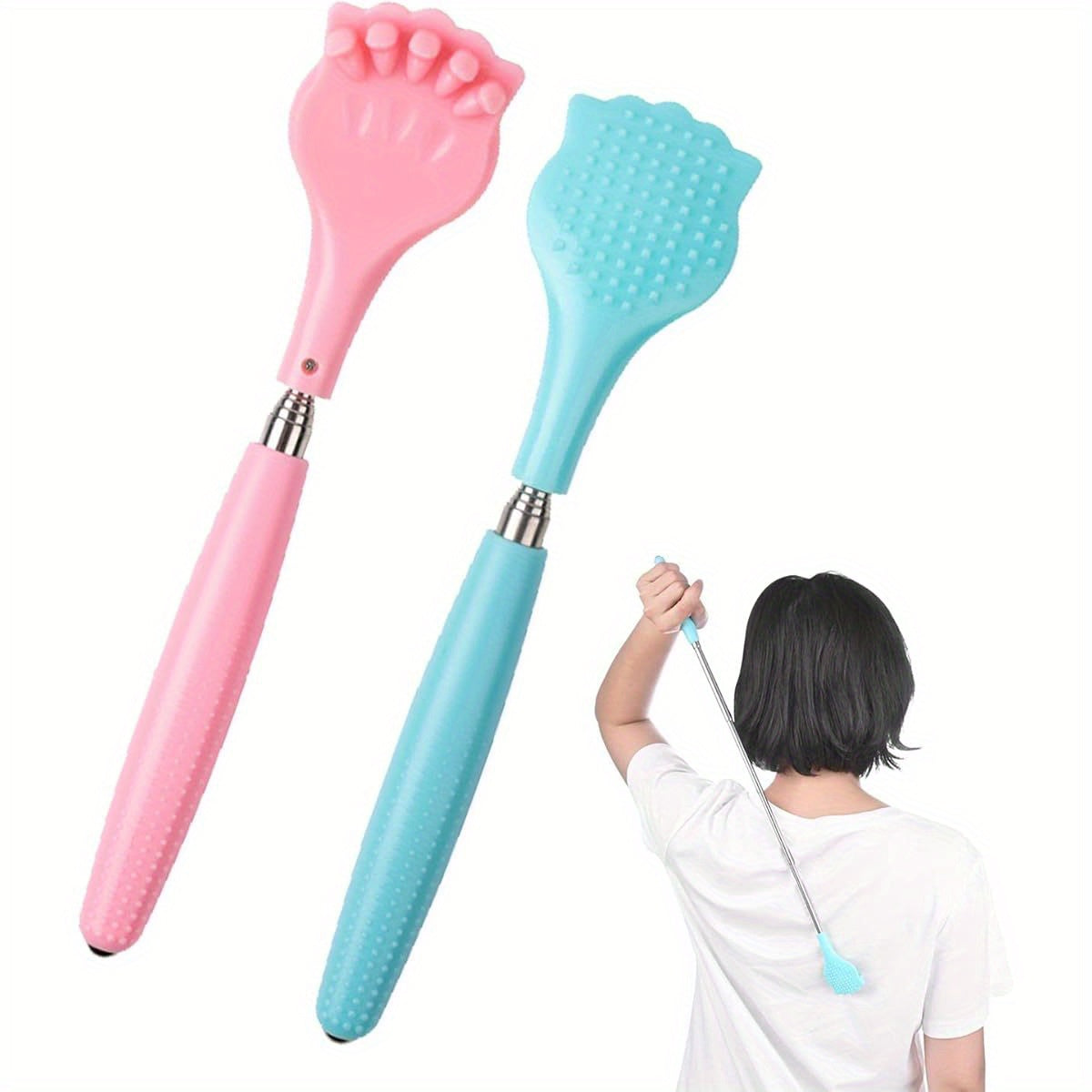 2pcs Back Scratchers, Portable Expandable Back Scratchers, Non- Slip Handheld Massager, with Telescopic Handle for Tickling Massage of Head, Back Legs and Other Body Parts, Back Scratching Tool, Unbreakable Back Scratcher, Comb for Back Scratching, Back