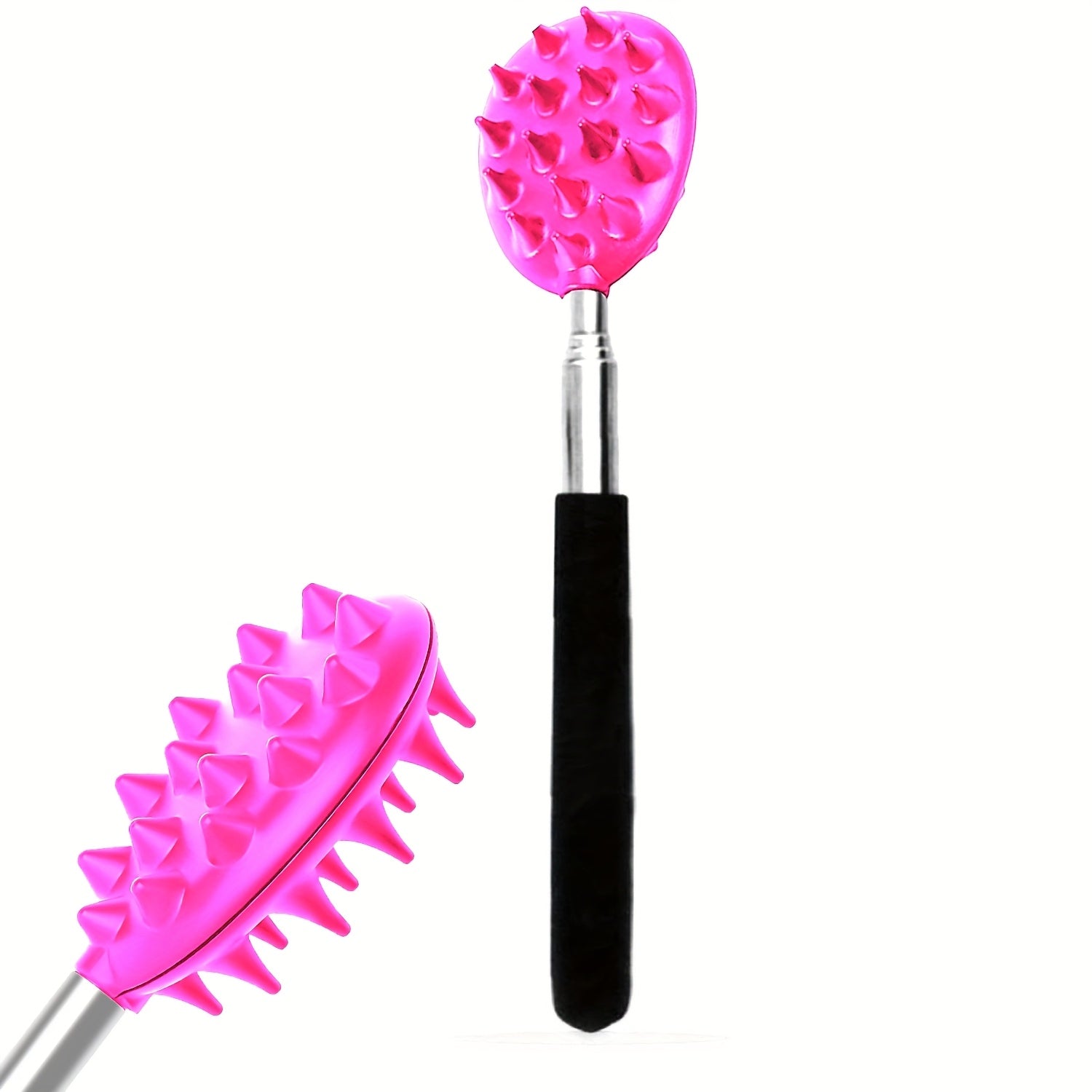 Extendable Cactus Back Scratcher with 1/4-inch & 1/2-inch Spikes, Retractable One-Hand Itch Stick for Men & Women, Durable PVC Material, 24-Inch Long Handle for Easy Reach Party Favors, Happy Mother's Day, Gifts for Women/Mom, Mother-in-Law Gifts