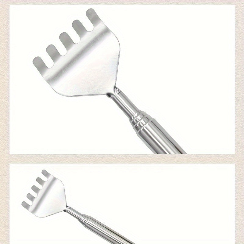 1pc Adjustable Stainless Steel Back Scratcher & Massager - Telescopic, Anti-Claw Design for Elders, Durable Health Care Tool with Extendable Reach, Back Scratchers for Adults Extendable