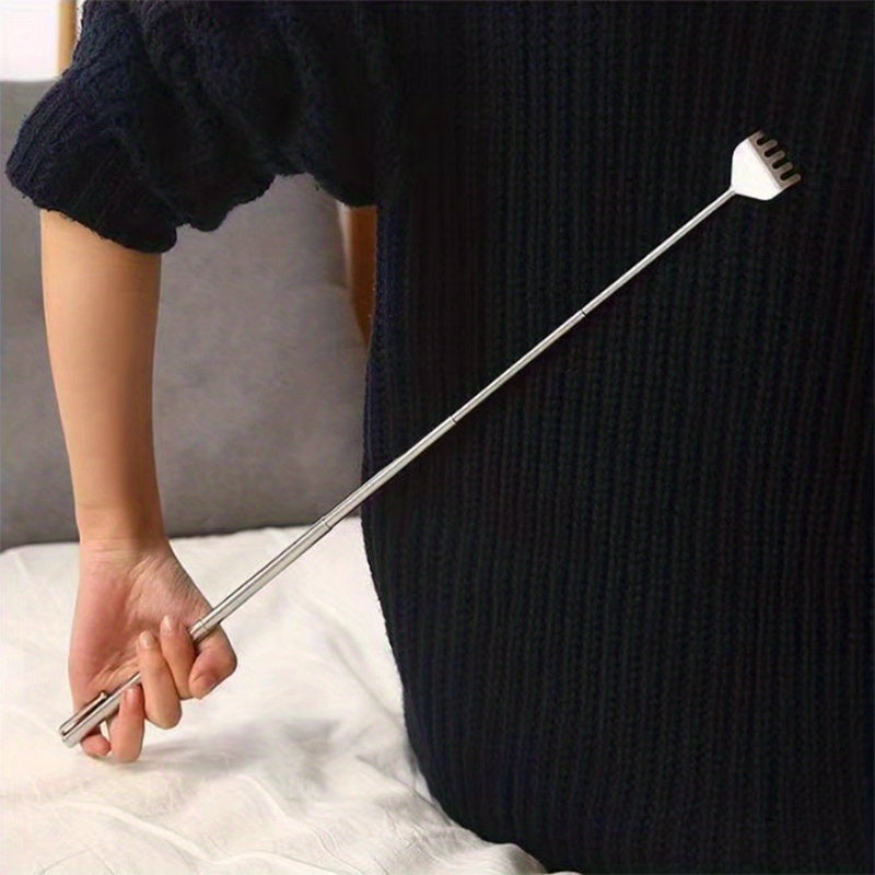 1pc Adjustable Stainless Steel Back Scratcher & Massager - Telescopic, Anti-Claw Design for Elders, Durable Health Care Tool with Extendable Reach, Back Scratchers for Adults Extendable