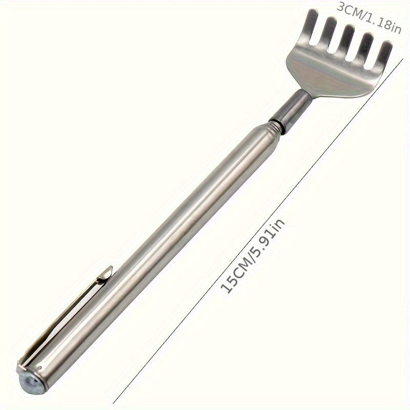 1pc Adjustable Stainless Steel Back Scratcher & Massager - Telescopic, Anti-Claw Design for Elders, Durable Health Care Tool with Extendable Reach, Back Scratchers for Adults Extendable