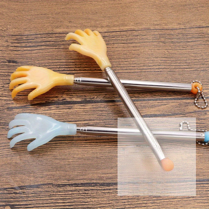 Home Convenience | Extendable Back Scratcher & Massager - Portable, Multi-Functional, Dual-Color (Orange & Blue) with Pocket Clip, Ideal for Home Use, Back Massager