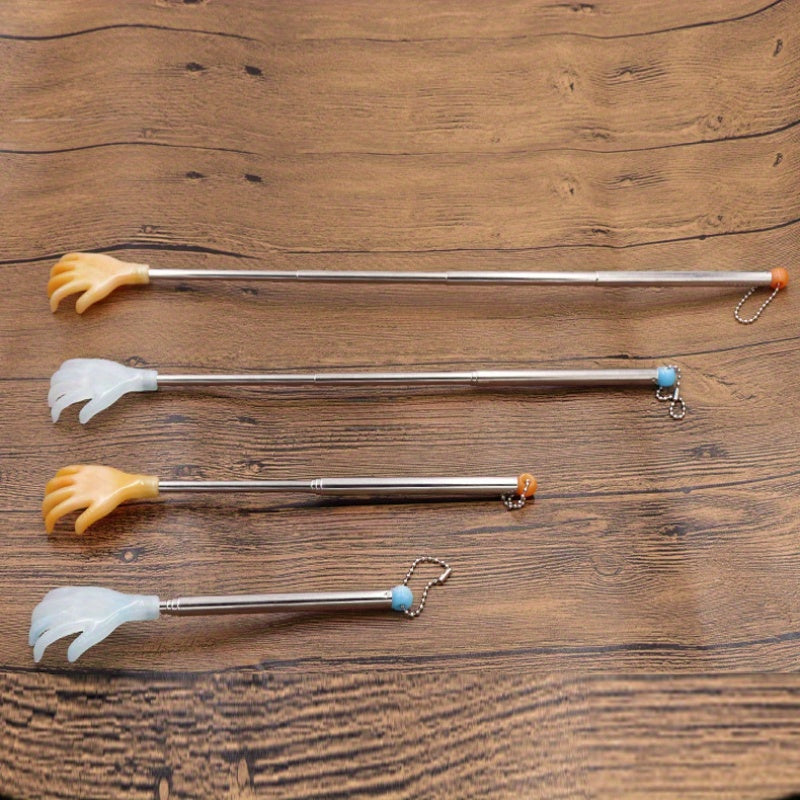 Home Convenience | Extendable Back Scratcher & Massager - Portable, Multi-Functional, Dual-Color (Orange & Blue) with Pocket Clip, Ideal for Home Use, Back Massager