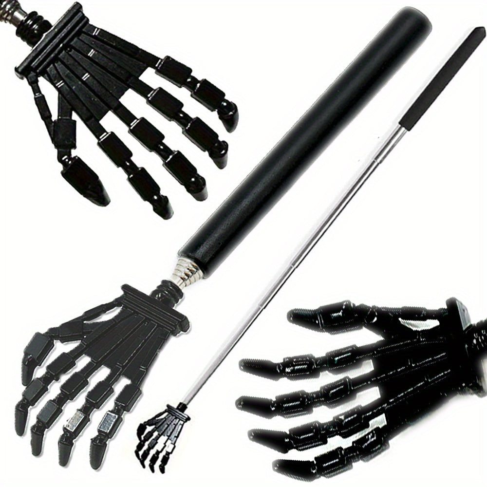 1pc Back Scraper, Metal Portable Telescopic Belt Rubber Handle, Extendable Back Massage Tool, Exquisite Gift for Men And Women