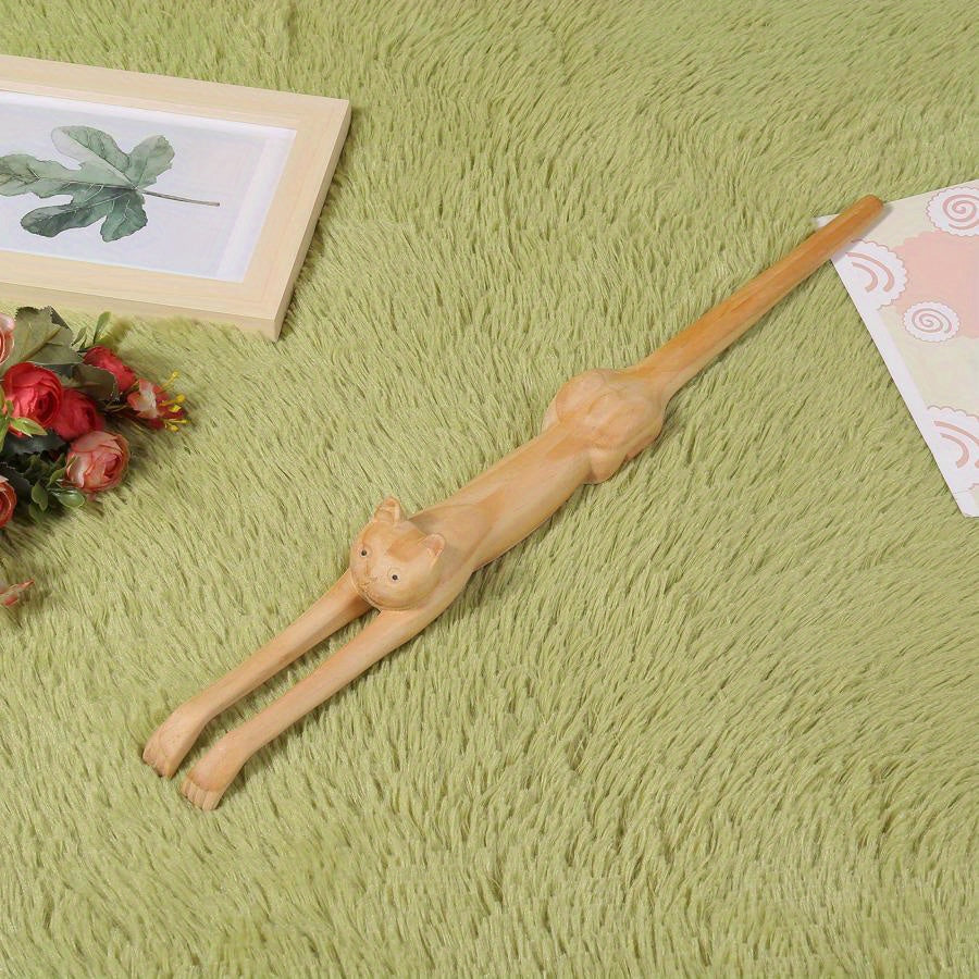 Cat Back Scratcher, Hand Crafted Anti-Itch Massager with 3D Cat Shape for Home Office