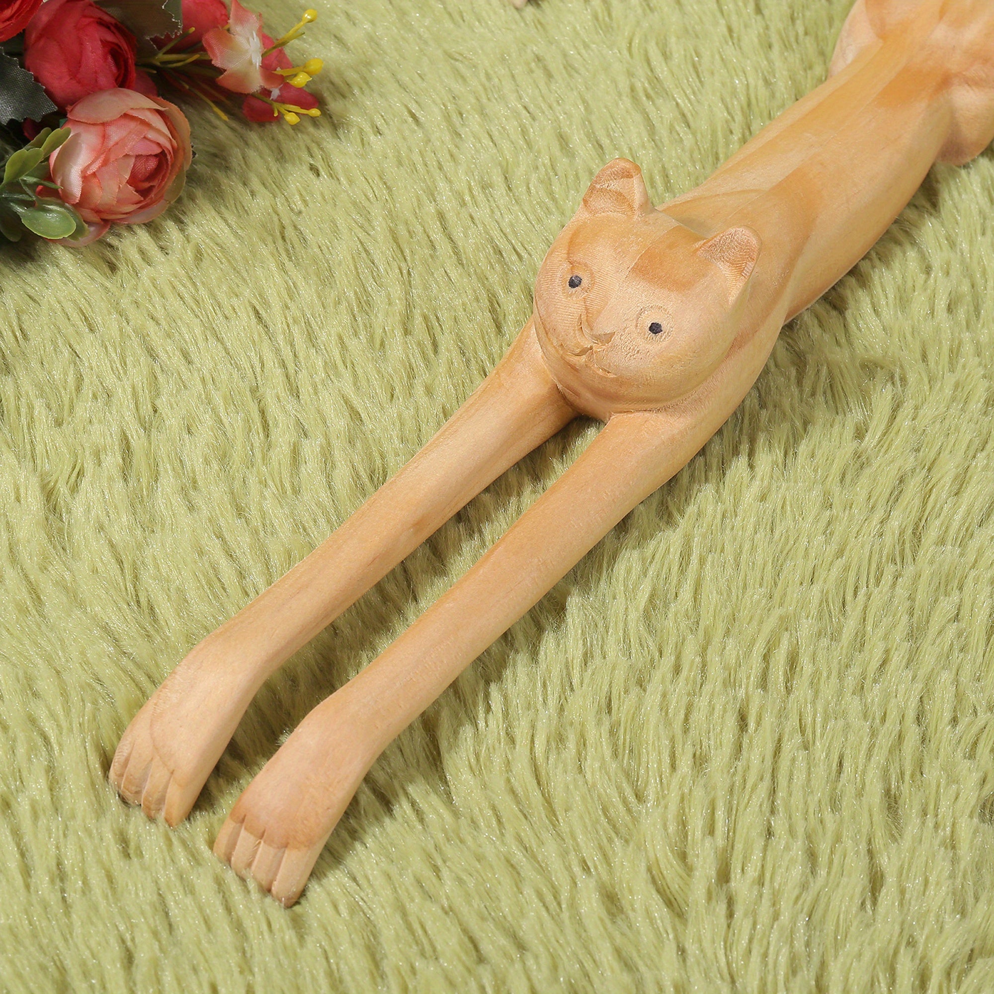 Cat Back Scratcher, Hand Crafted Anti-Itch Massager with 3D Cat Shape for Home Office