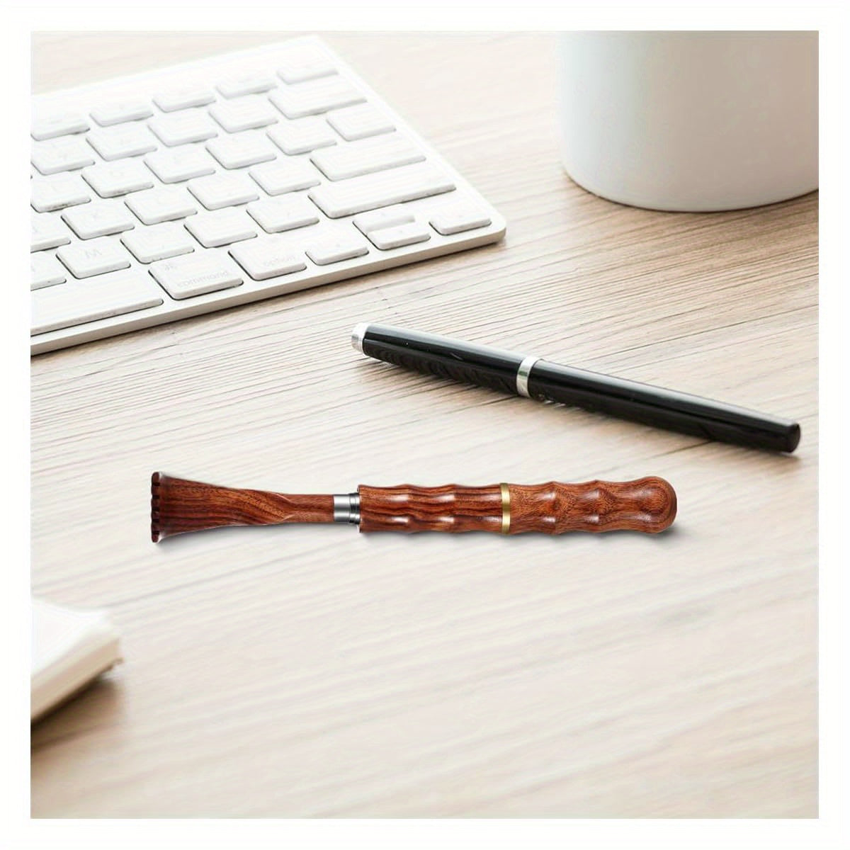 Portable Extendable Back Scratcher - Telescoping Bamboo & Wooden Handle, Stainless Steel Back Massager Tool for Men & Women, Ergonomic Design for Elderly, Pregnant Women, Fitness Enthusiasts, Back Massager for Back, Pregnancy, Natural Wood Finish, Durable