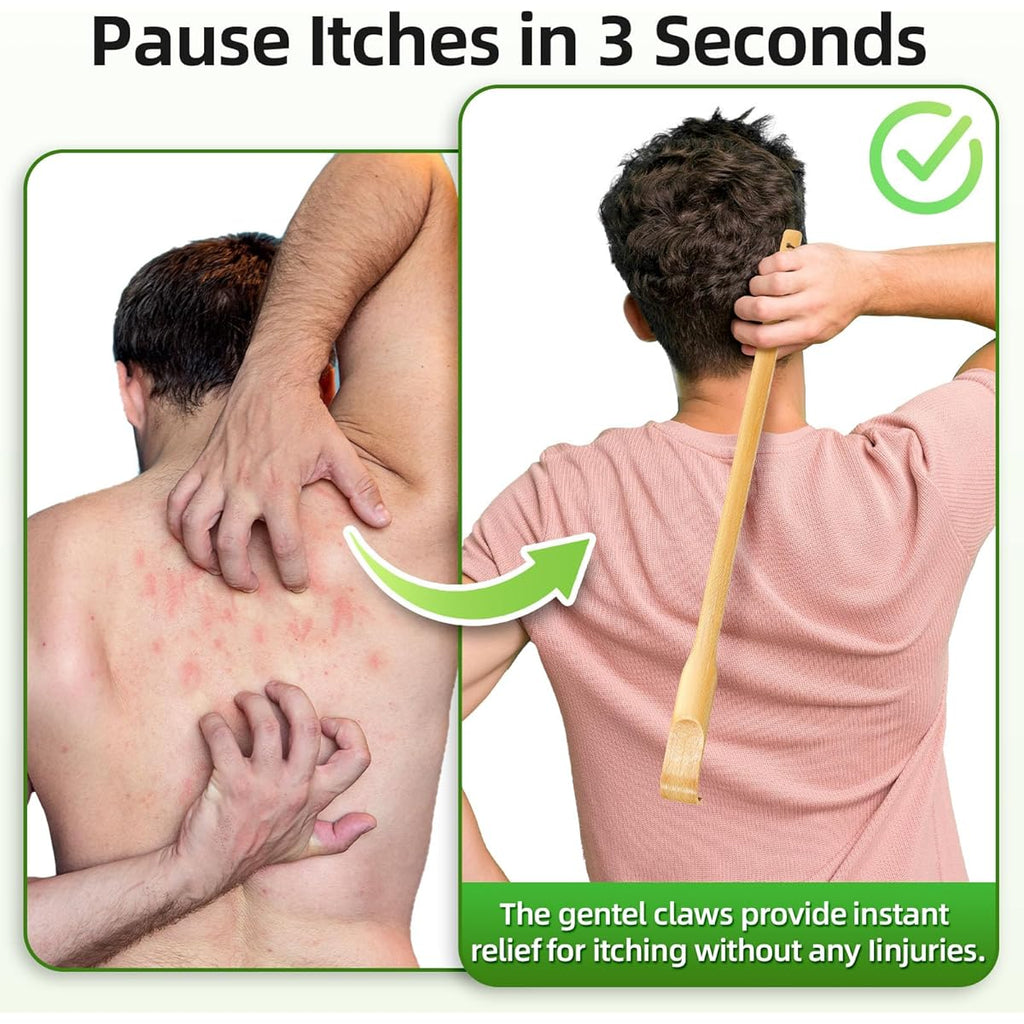 Bamboo Wooden Back Scratchers, 16. 5' ' Back Scrubber for Pregnant Women and People Who Need Longer Hands, Instant from Itching, Good Practical Novel Gift for Friend Family Father' s Day, Back Massager, Handheld Massager, Ergonomic Scratcher, Durable