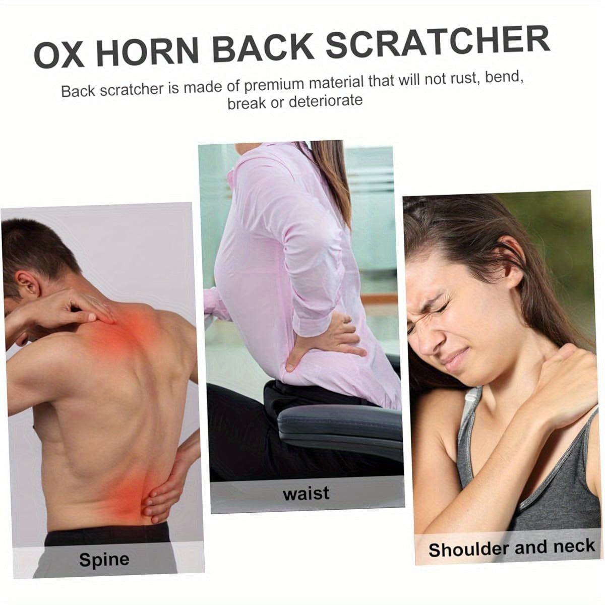 Men'S Back Scratcher - Heavy-Duty Natural Wooden Back Massager & Itch Tool with Ergonomic Grip, for Home, Office, Travel - Posture-Correcting Back Scratcher for Muscle Tension, Posture Improvement - Ideal Gift for Men, Back Massager for Back, Home