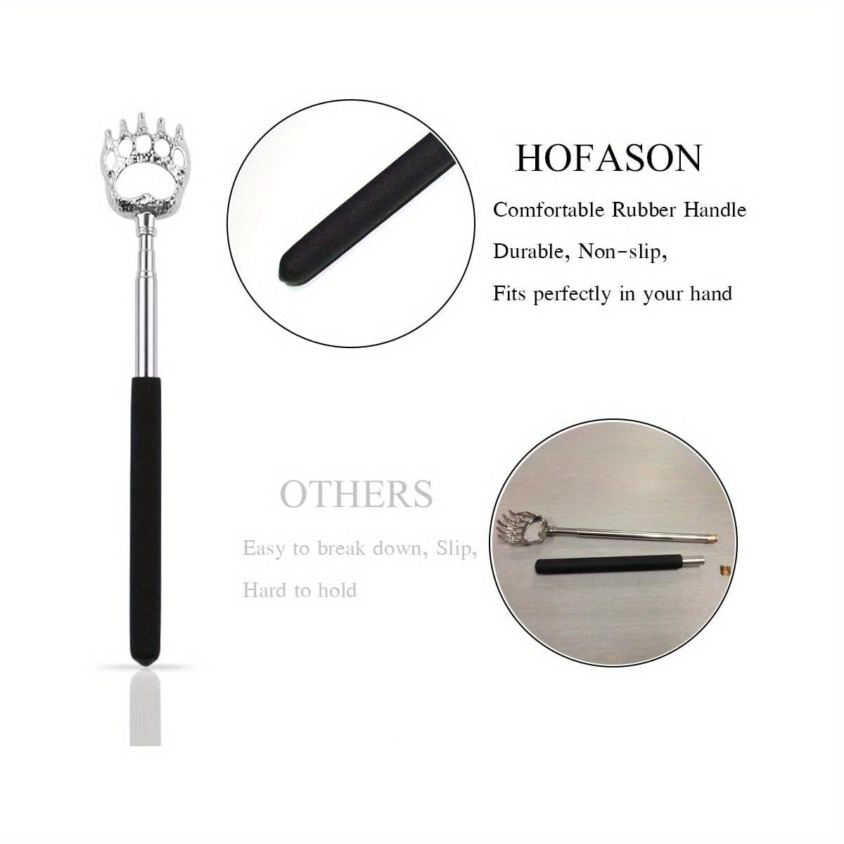 Extendable Back Scratcher with Non-Slip Grip - Heavy-Duty Portable Back Massager, Compact Travel Scratcher for Dad, Husband, Grandpa - Ideal her'S Day, Christmas, Birthday Gifts for Men & Women - Funny Novelty Stocking Stuffers for Adults, Personal Care