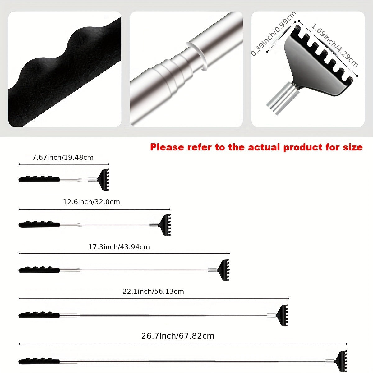 1Pack Retractable Back Massager, Christmas Gifts For Men, Santa's Paw Retractable Back Massager, Red Black Back Massage Tool With Rubber Handle