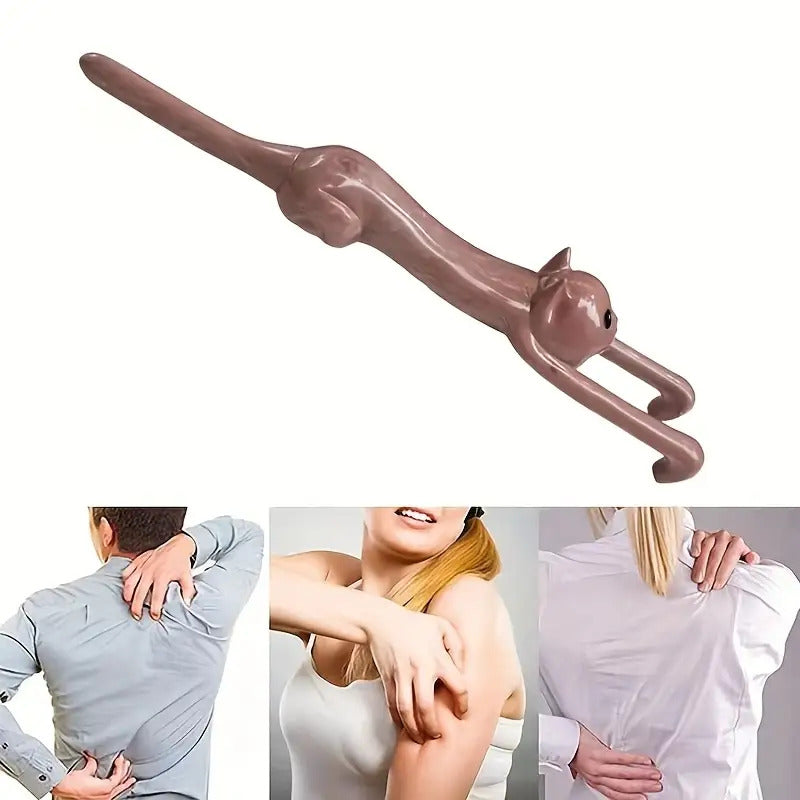 1/2 Wooden Cat-Shaped Back Scratcher, Manual Massage Tool, Health and Home Care, Great Birthday Gift Choice, Relaxation and