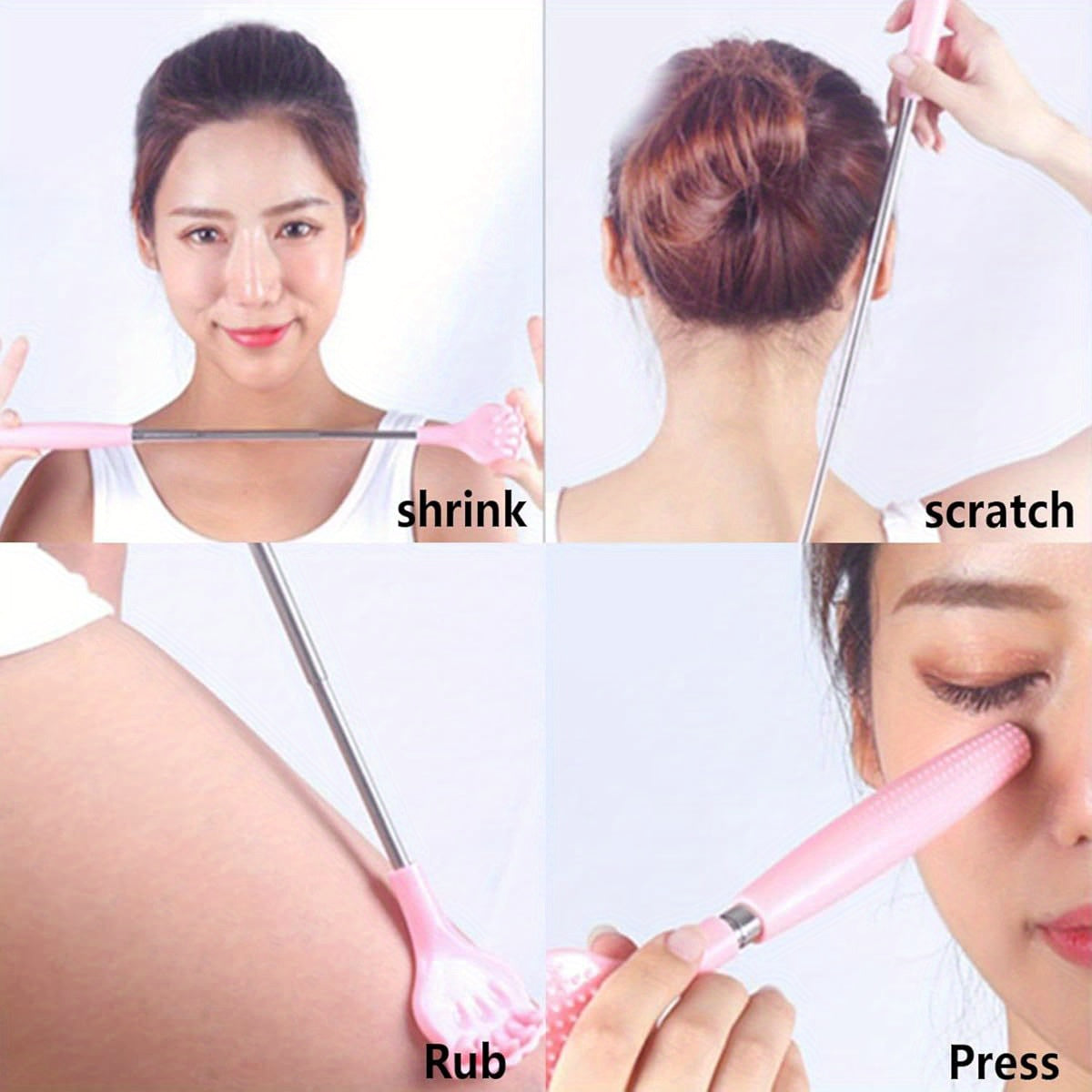 2pcs Back Scratchers, Portable Expandable Back Scratchers, Non- Slip Handheld Massager, with Telescopic Handle for Tickling Massage of Head, Back Legs and Other Body Parts, Back Scratching Tool, Unbreakable Back Scratcher, Comb for Back Scratching, Back