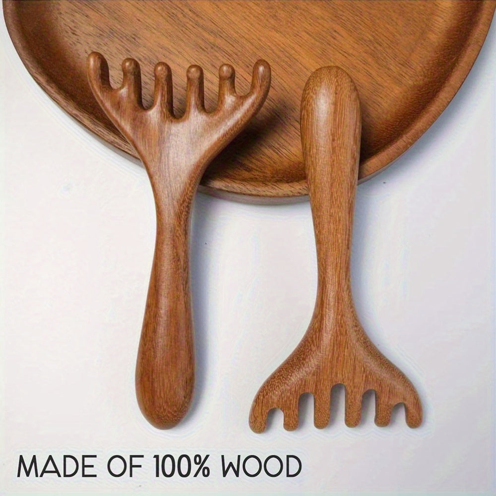 Custom Engraved Wooden Scalp Massager Tool - Deer Antler-Inspired Design with Laser-Engraved Text, Portable Head Scratcher for Relaxation & Stress, Ideal Gift for Family & Loved Ones, Relaxation Tool, Natural Wood Finish, Smooth Texture