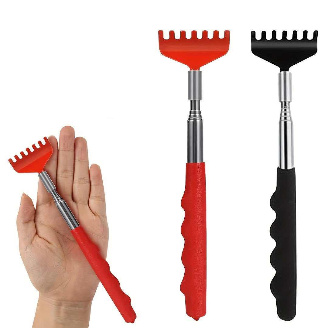 1Pack Retractable Back Massager, Christmas Gifts For Men, Santa's Paw Retractable Back Massager, Red Black Back Massage Tool With Rubber Handle