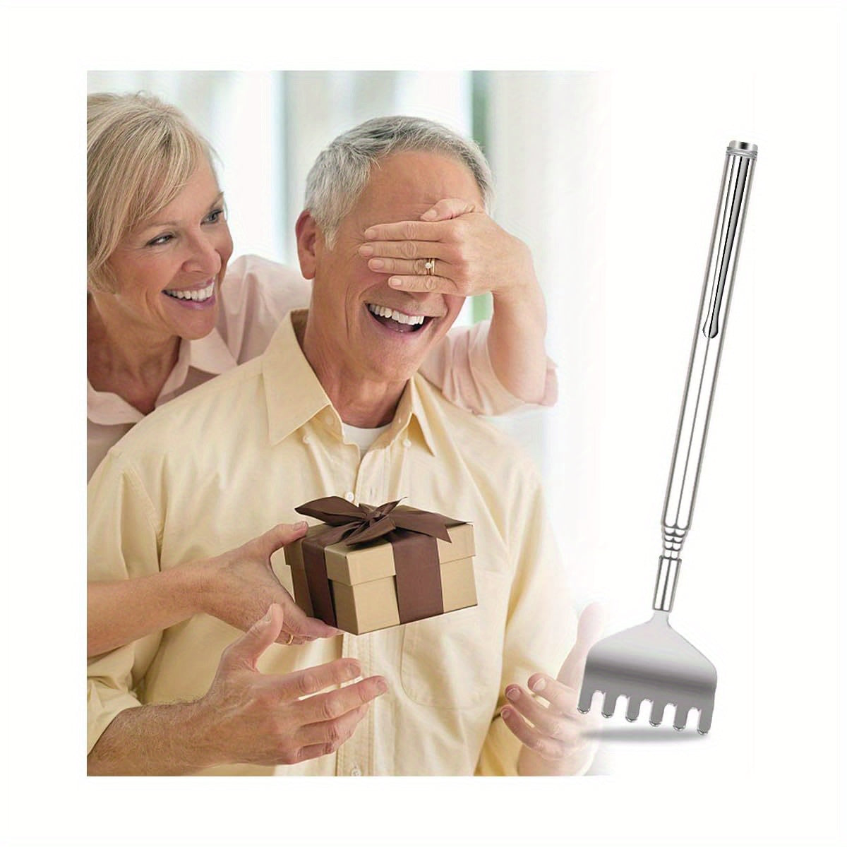 Extendable Back Scratcher for Men 3 Pack Portable Telescopic Metal Back Scratchers/ Hand Massager with Pocket Clip for Thanksgiving, Birthday, Christmas Gifts, Back Scratching Tool, Unbreakable Back Scratcher, Comb for Back Scratching, Back Massager, Cat