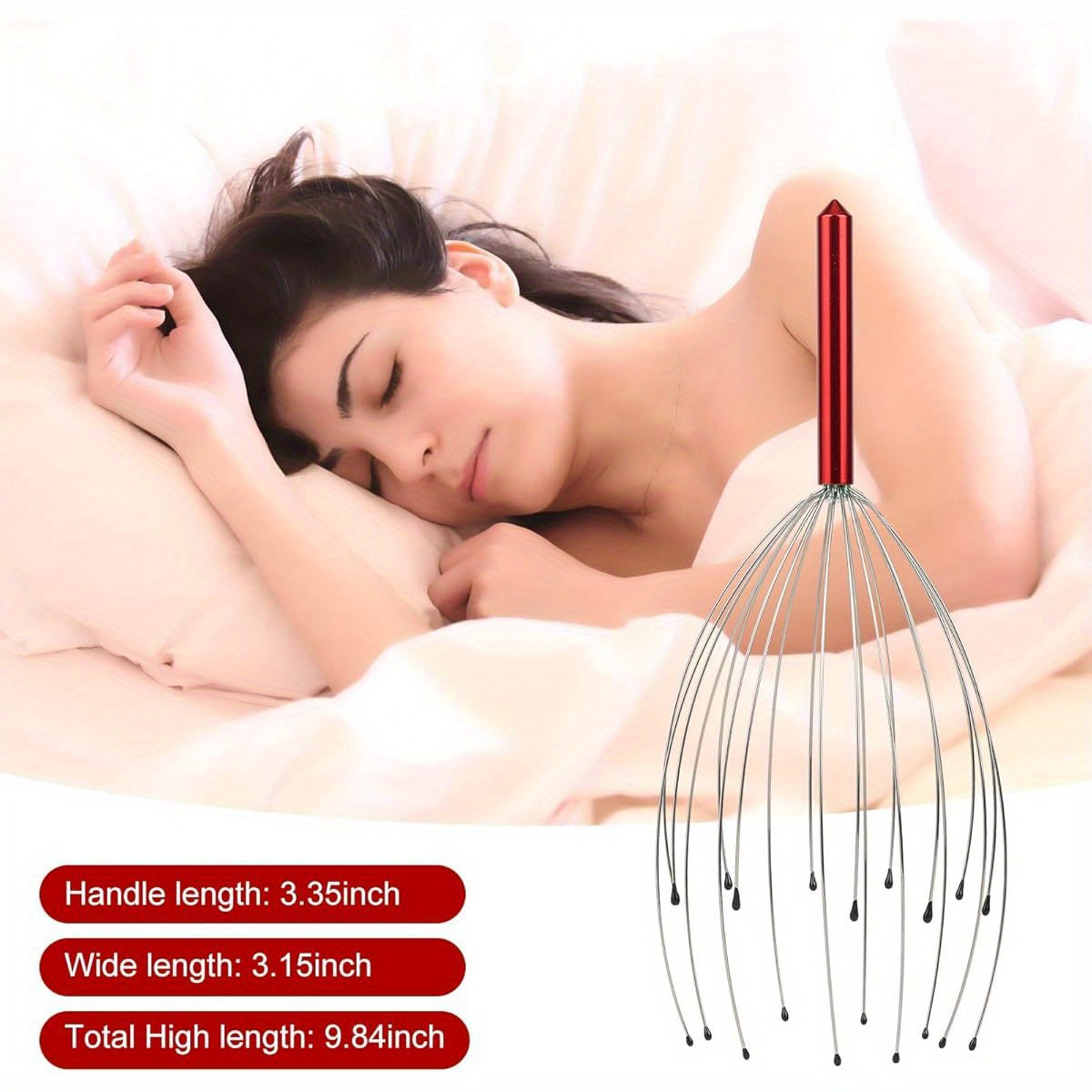 YIMICOO 20-Finger Scalp Massager with Interchangeable Heads & Ergonomic Handles - Portable Handheld Body & Head Scratcher for Stress, Tension, Muscle - Ideal Christmas Gift for Men & Women (Includes Gift Box), Scalp Massager for Head, Body Relaxation
