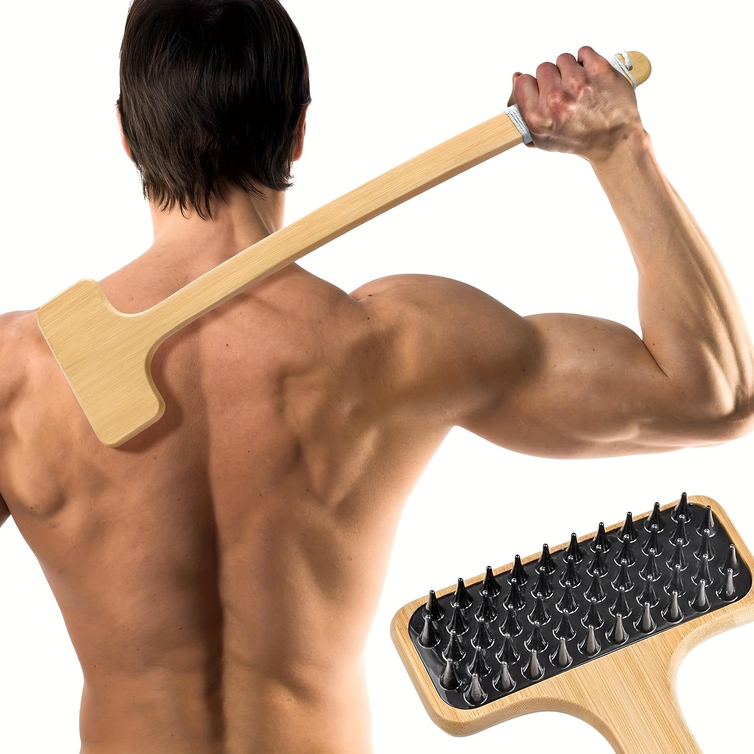22'' Bamboo Back Scratcher With Extra Long Handle, 2-in-1 Back Massager And Body Scratcher, Gentle Relief For Adults, Pregnant Women, And Elderly - Skin-Friendly
