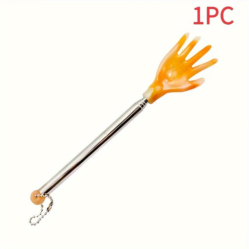 Home Convenience | Extendable Back Scratcher & Massager - Portable, Multi-Functional, Dual-Color (Orange & Blue) with Pocket Clip, Ideal for Home Use, Back Massager
