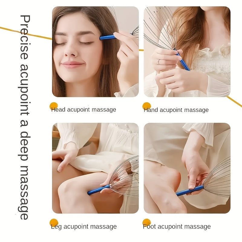 A Handheld Scalp Massager with 20 Prongs, Designed for Deep Relaxation And Stress Relief, Suitable for Both Men And Women at Home, Serving As a Scalp Massage Tool And a Soul Extractor.