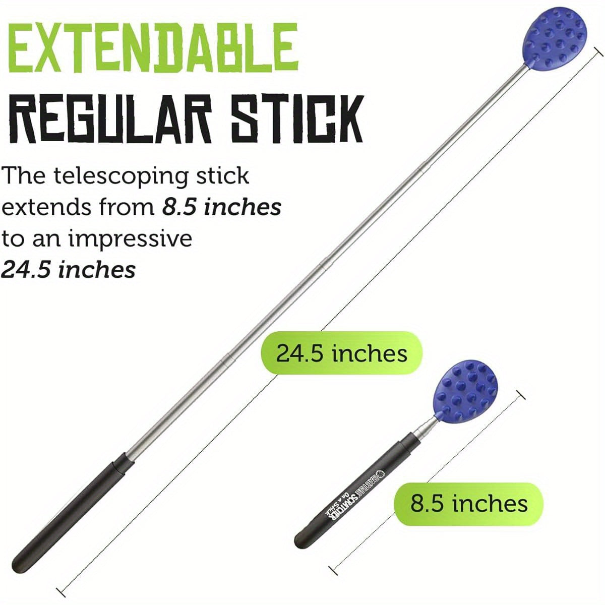 Cactus Scratcher Extendable Back Scratcher, Long Stick Double Side Back Scratcher for Adults, Gifts for Men Women, Itch Reliever for Back, Head and Body, Can Extend Up to 24. 5 inches ( Blue)