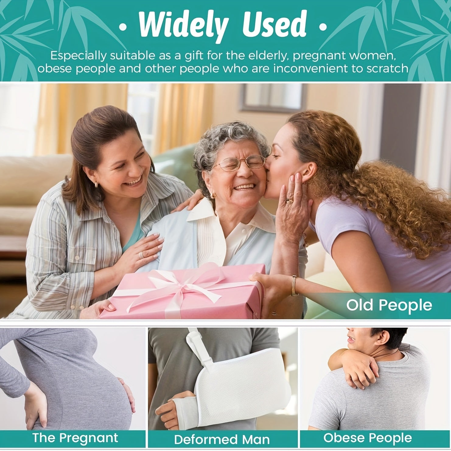 Ultimate Bamboo Back Scratcher - 22'' Oversized Back Massager with Curved Grip & Soft Wide Head for Itch, Muscle Tension & Carpal Tunnel - Ergonomic Design for Men, Women, Seniors, Pregnant Individuals - Ideal Gift, Pregnancy Itch | Natural Look Accessory