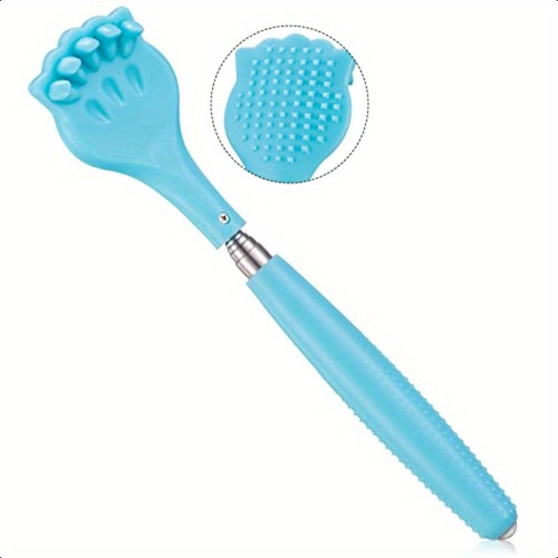 Portable Extendable Telescopic Metal Back Scratcher with Cat Claw Design - 7.87-21 Inch Collapsible & Soft Rubber Manual Massager for Back, Scalp, Feet - Travel-Friendly Ergonomic Itch Tool, Extendable Back Scratcher, Scalp Massaging Tool, Playful