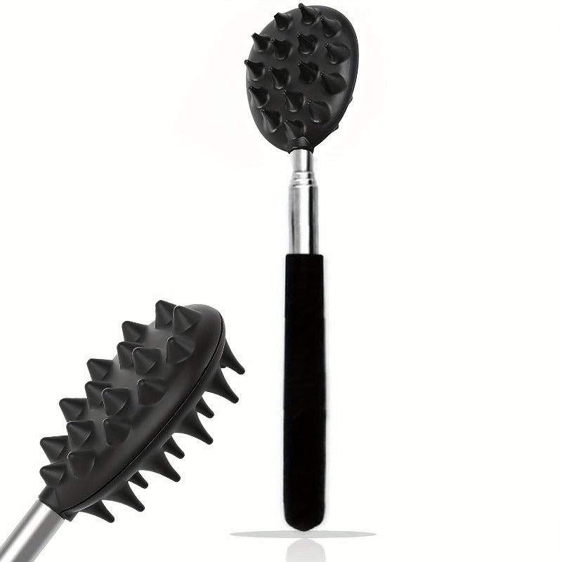1pc Upgraded Telescopic Cactus Back Scratcher with Extendable One-Hand Itch Stick - Black Handle, Portable Cactus Design Relax Tool for Men & Women, Back Massager, Men's Worry, Sleek Design, Durable Construction