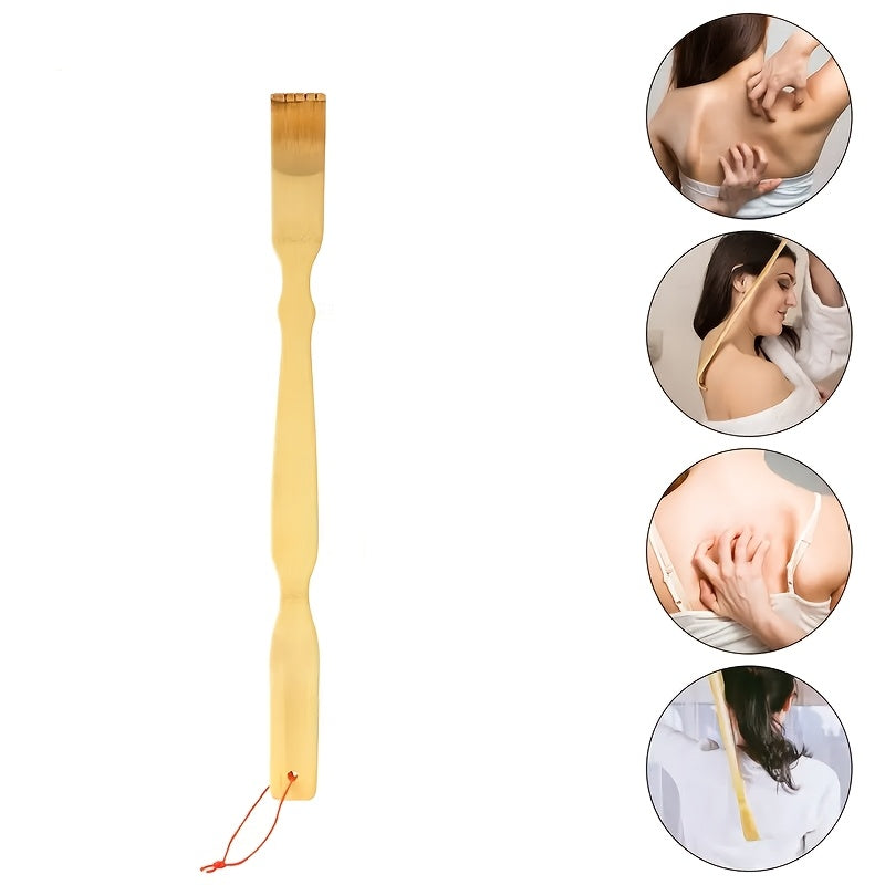 3pcs Bamboo Back Scratcher with Long Handle - Ergonomic Tickle Massager for Itch & Muscle Tension, Portable Novelty Gift for Family Friends, Holiday Gift Idea, Personal Care Tool | Playful Design | Durable Scratching Tool