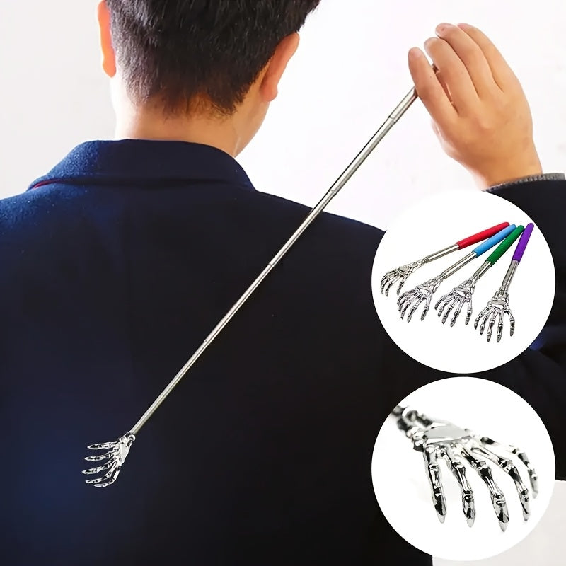 4pcs Adjustable Stainless Steel Telescopic Itching Device with Ergonomic Handle, Cool Claws, 6 Colors Randomly Available In 4 Colors, Portable Itching Tool Itching Rake