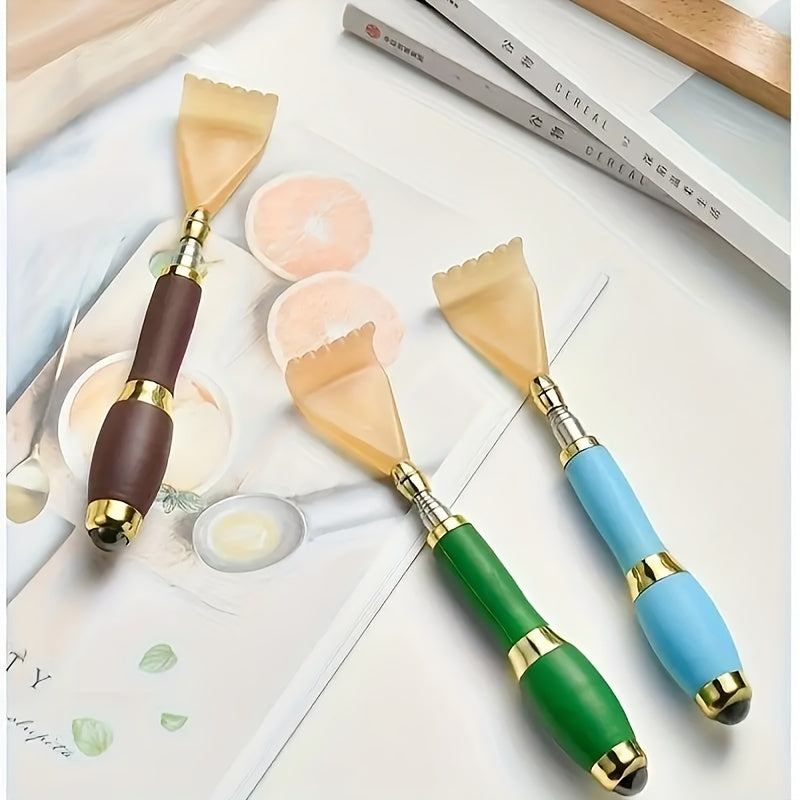 1pc Telescopic Back Scratcher & Massager with Soft Massage Roller, Telescopic Stainless Steel Rod and Soft Scratching Head, Ergonomic Handle Design, Adjustable Height, Ideal for Gentle Home Care and Everyday Use, Home Massage Tool, Personal Grooming