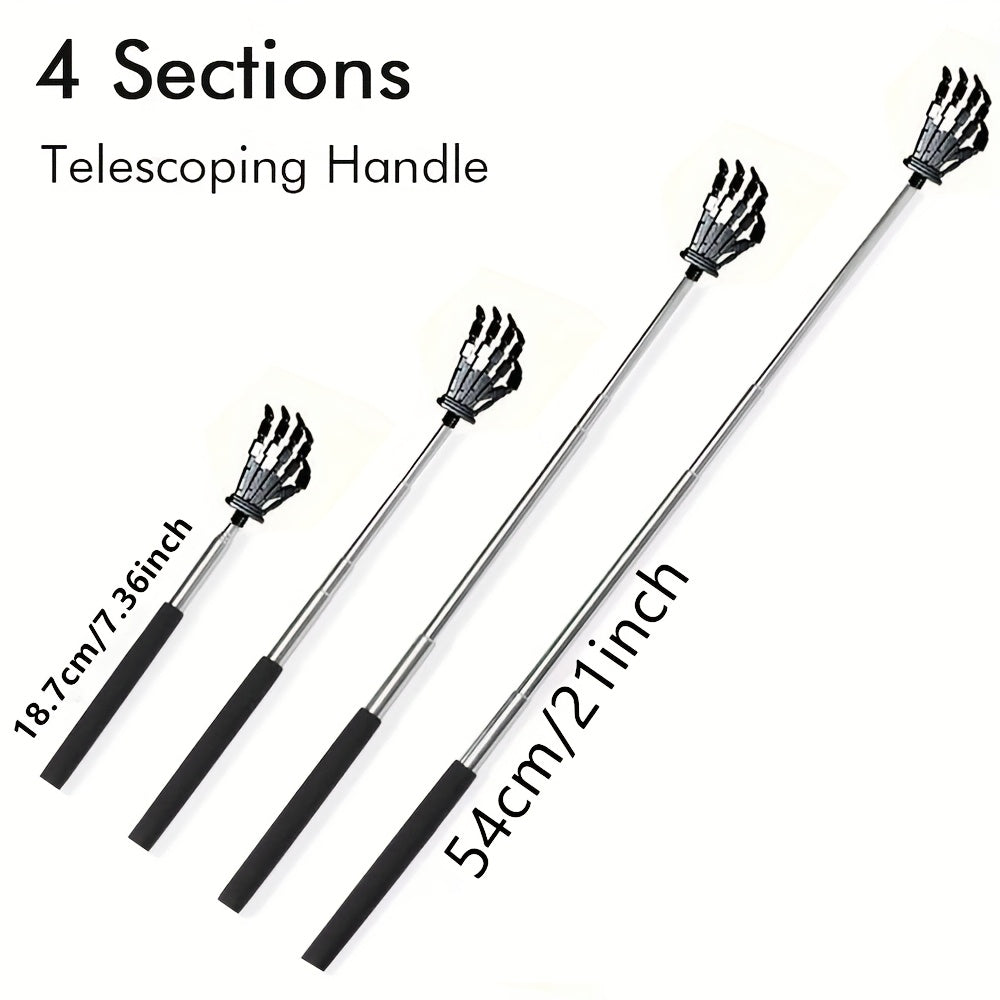 1pc Back Scraper, Metal Portable Telescopic Belt Rubber Handle, Extendable Back Massage Tool, Exquisite Gift for Men And Women