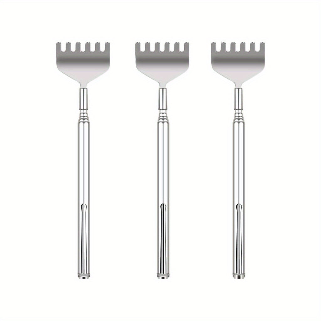 Extendable Back Scratcher for Men 3 Pack Portable Telescopic Metal Back Scratchers/ Hand Massager with Pocket Clip for Thanksgiving, Birthday, Christmas Gifts, Back Scratching Tool, Unbreakable Back Scratcher, Comb for Back Scratching, Back Massager, Cat