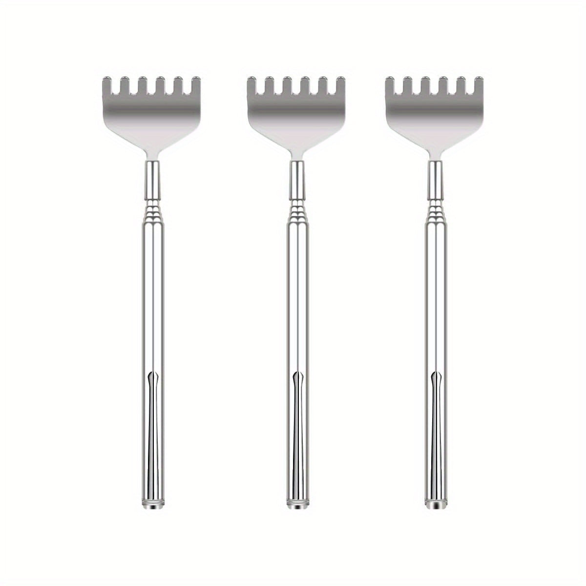 Extendable Back Scratcher for Men 3 Pack Portable Telescopic Metal Back Scratchers/ Hand Massager with Pocket Clip for Thanksgiving, Birthday, Christmas Gifts, Back Scratching Tool, Unbreakable Back Scratcher, Comb for Back Scratching, Back Massager, Cat