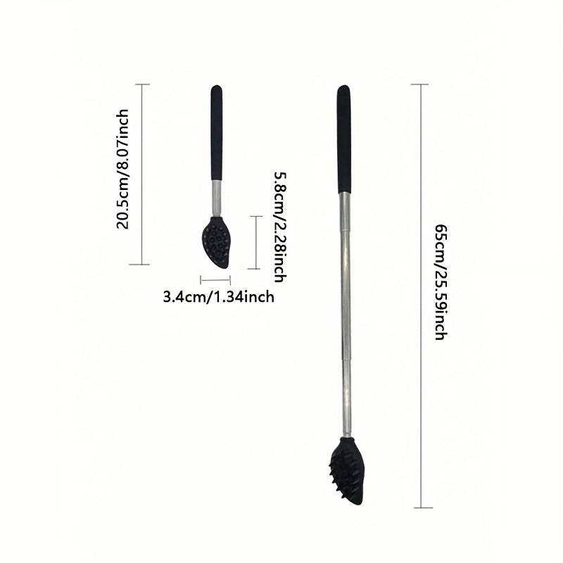 1pc Extendable Back Scratcher, Silicone Telescopic Massager for Back, Neck, Head, Beard - Relaxation Scraper Tool, Ideal Valentine'S Day Gift for Men & Women