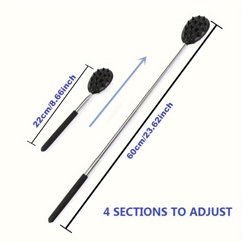 1pc Upgraded Telescopic Cactus Back Scratcher with Extendable One-Hand Itch Stick - Black Handle, Portable Cactus Design Relax Tool for Men & Women, Back Massager, Men's Worry, Sleek Design, Durable Construction