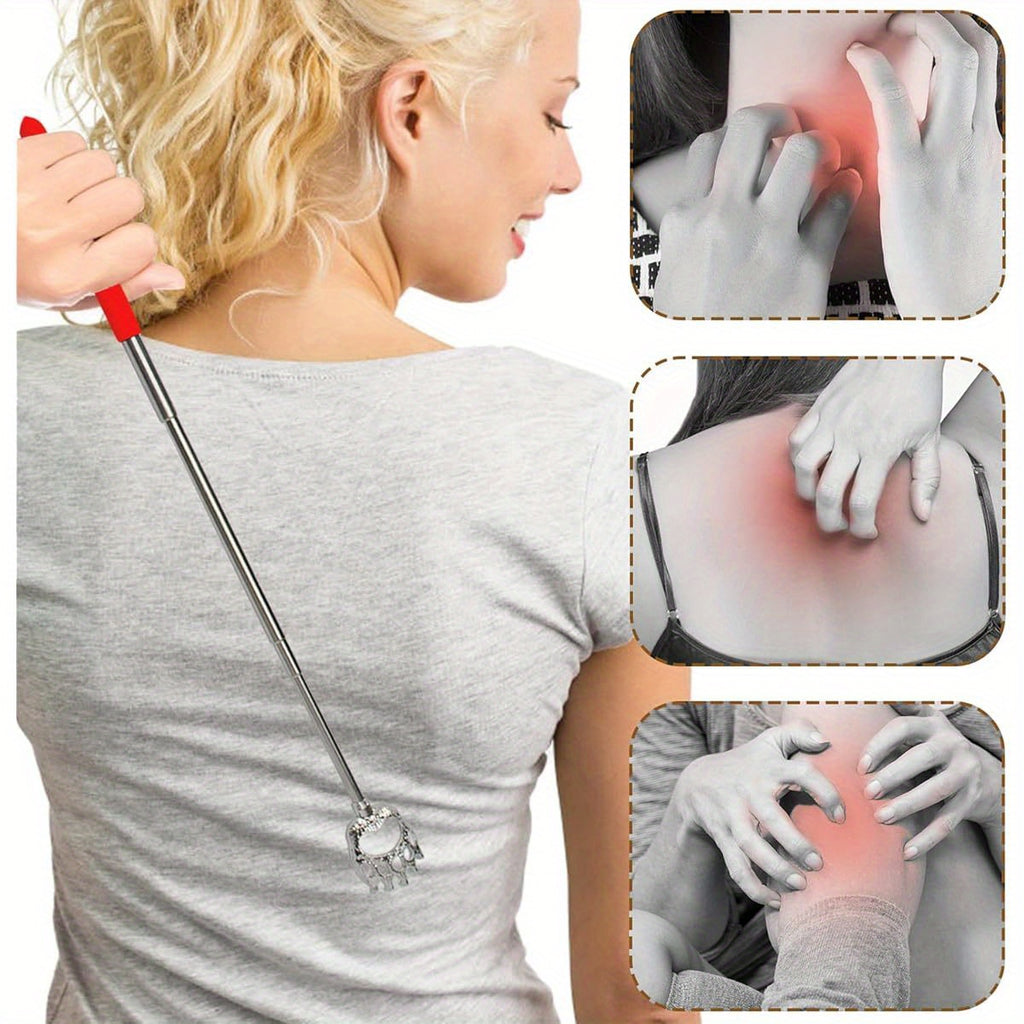 3pcs Telescopic Back Scratcher with Extendable Shaft - Heavy-Duty Bear Claw Massager for Back, Neck, Shoulder - Ideal Gift for Men, Women, Dad - Compact & Portable for Home, Travel, Spa Use - Birthday, Christmas, Father's Day Present, Massagers for Neck