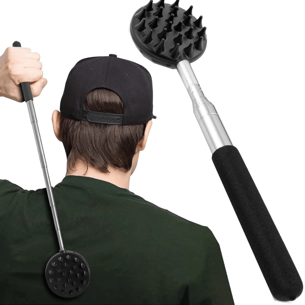 1pc 23 Teeth Super Large Back Scratcher - Extendable 21" Stainless Steel Back Massager with Dual-Sided Scratching Surfaces, Ergonomic Non-Slip Handle for Back, Head & Body Itch - Perfect Gift for Men, Women, Mother's Day, Back Massager for Back