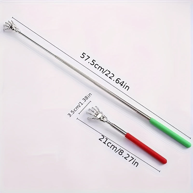 4pcs Adjustable Stainless Steel Telescopic Itching Device with Ergonomic Handle, Cool Claws, 6 Colors Randomly Available In 4 Colors, Portable Itching Tool Itching Rake