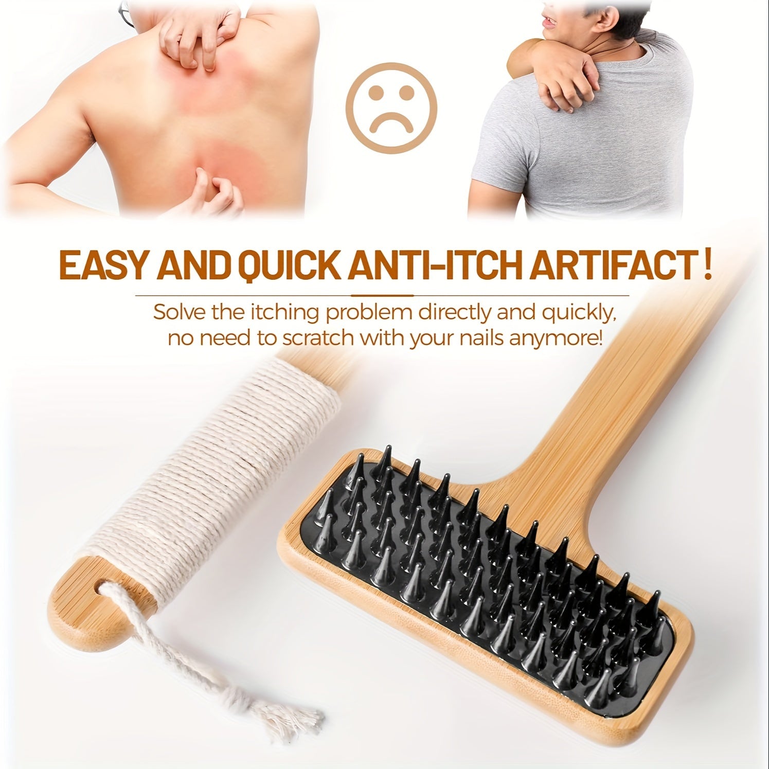 22'' Bamboo Back Scratcher With Extra Long Handle, 2-in-1 Back Massager And Body Scratcher, Gentle Relief For Adults, Pregnant Women, And Elderly - Skin-Friendly