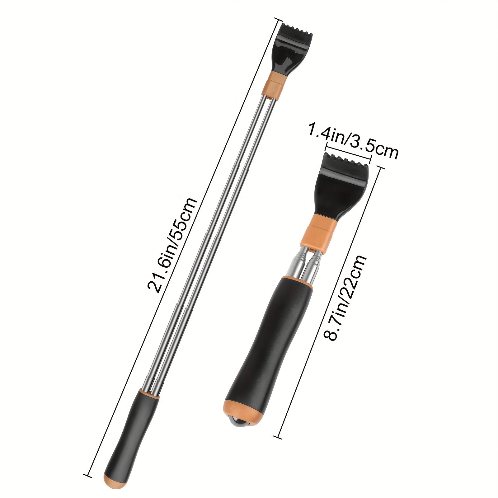 2pcs Telescopic Back Scratcher & Massager, Multifunctional Manual Massage Tool with Double Rod Design, Portable Stainless Steel Back Scratcher, Perfect Gift for Thanksgiving, Birthday, Christmas