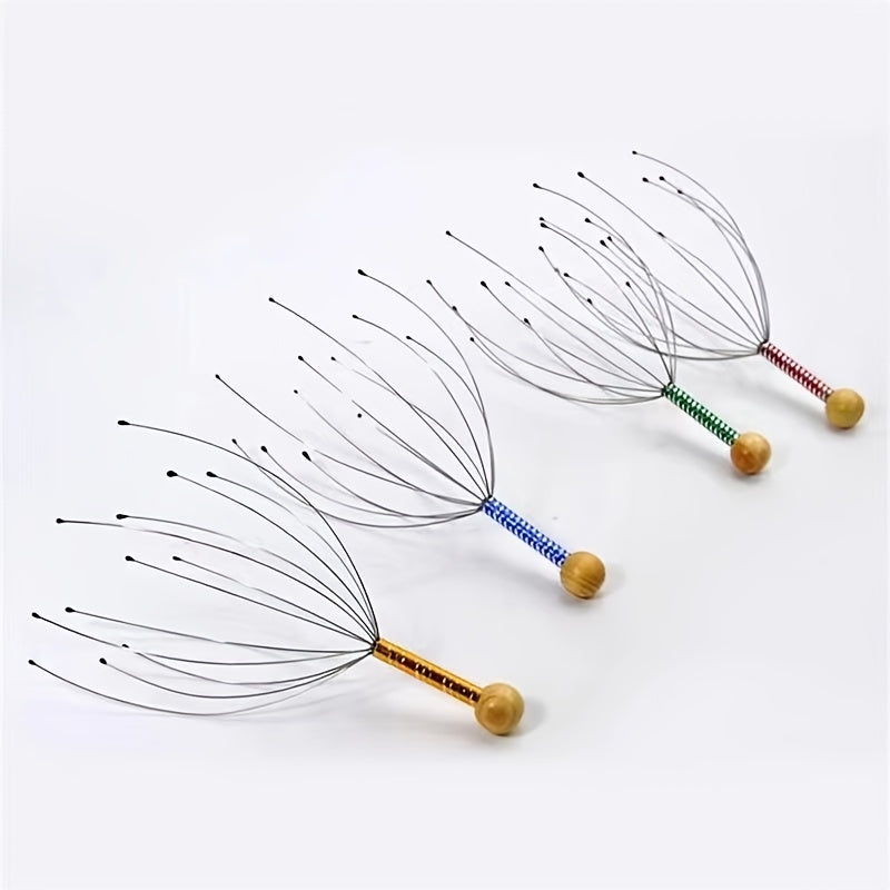 1pc Handheld Scalp Massager+1pc OPP Bag for Deep Relaxation, Hair Stimulation, and Stress