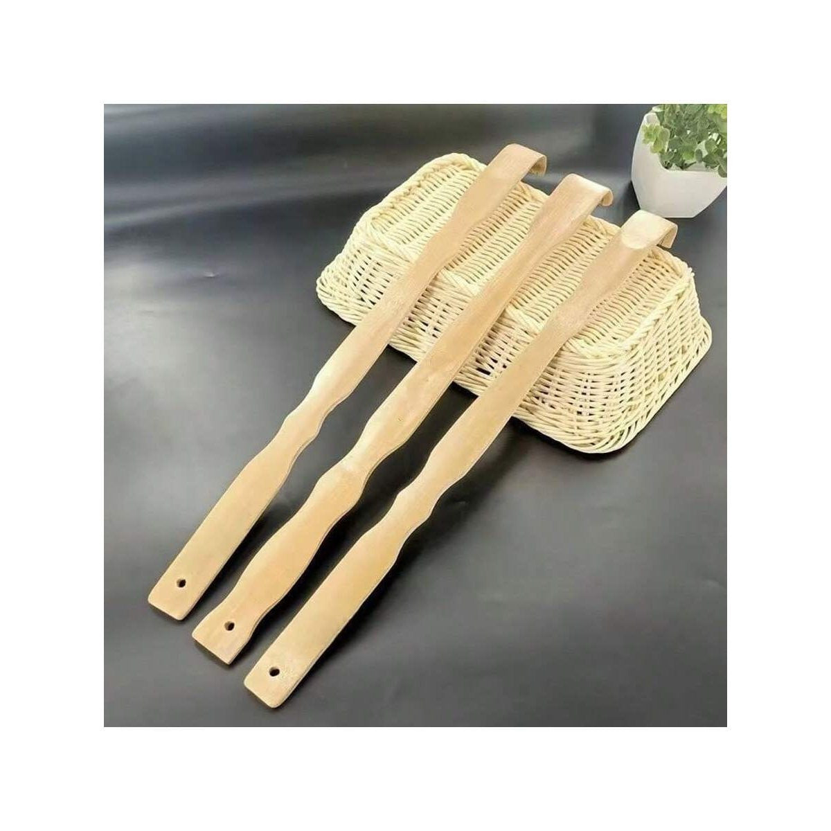 3-Pack bamboo back itchers -18.3-inch extra long handle, natural bamboo massage tool, unique practical gift for men and women, Christmas stocking filling, Father's Day gift
