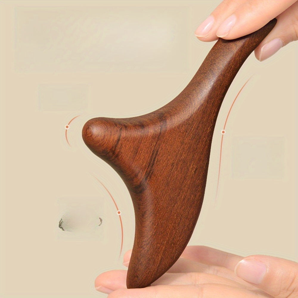 Golden Thread Sandalwood Triangular Massage Stick - Battery-Free, Foot Acupressure, Shoulder And Neck Scraping, Meridian Pressing Tool, Portable Natural Muscle Relaxer, Ergonomic Design, Smooth Surface, Handheld Durable Construction, Essential for