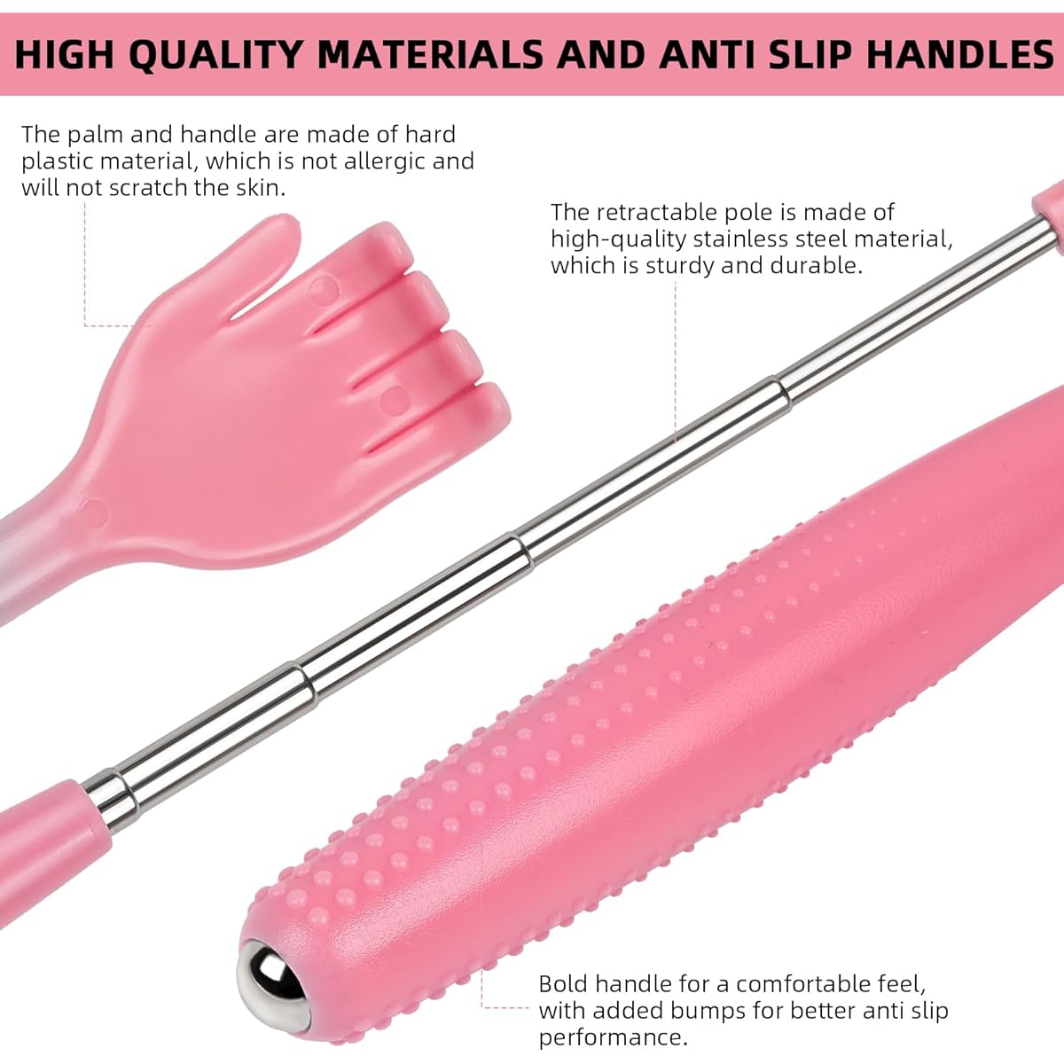 Back Scratcher, Portable Multifunctional Extendable Back Scratcher for Women Adults, Mothers Day Gifts for Mom, Stocking Stuffers Christmas Birthday Gifts for Women Adults( Pink), Back Massager for Back, Back Scratcher for Women, Back Scratcher for