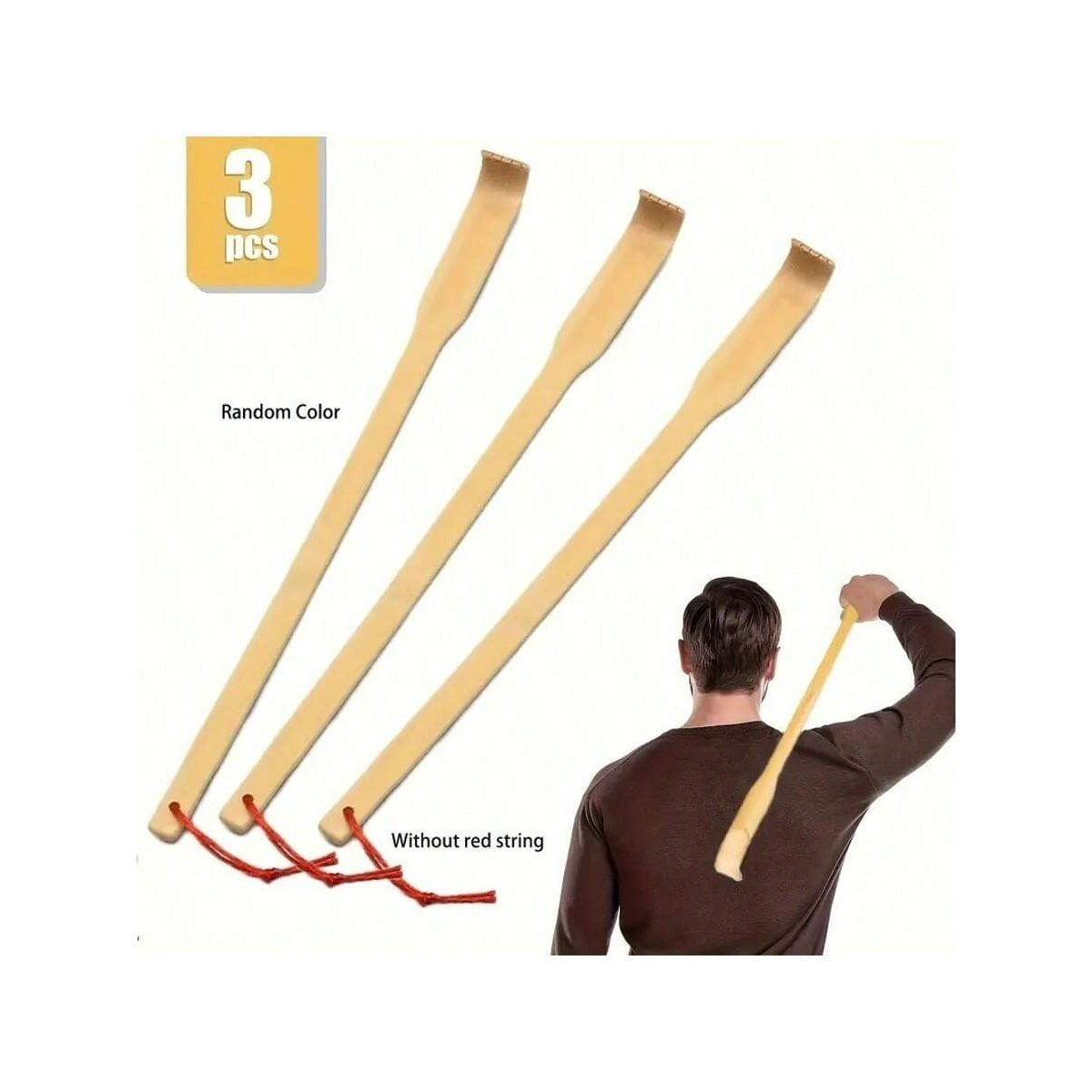 3-Pack bamboo back itchers -18.3-inch extra long handle, natural bamboo massage tool, unique practical gift for men and women, Christmas stocking filling, Father's Day gift